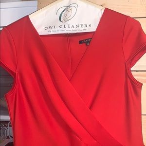 Red cap sleeve cocktail dress